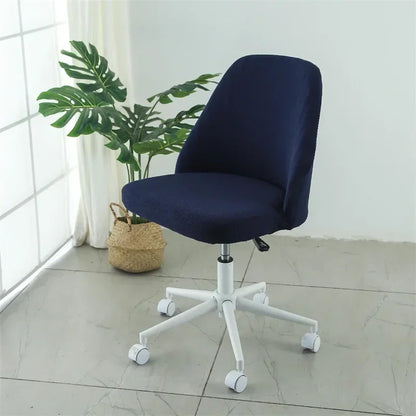 Pure Color Curved Chair Cover Polar Fleece Duckbill Chair Cover Chair Slipcover Elastic Seat Covers for Kitchen Hotel Office