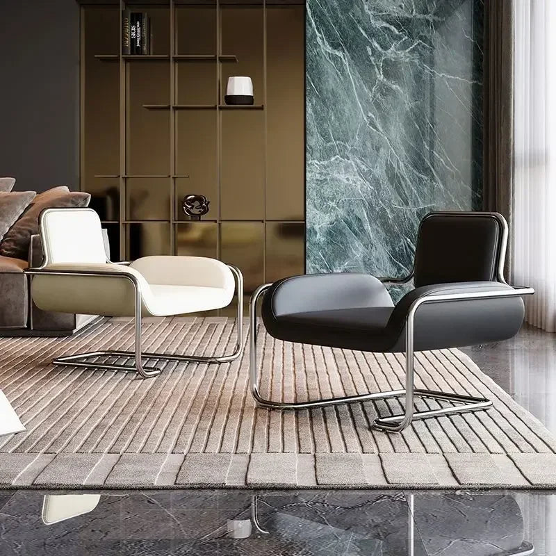 Single Chair Special-shaped Chair Nordic Designer Medieval Stainless Steel Light Luxury Minimalist Living Room Reception Leisure
