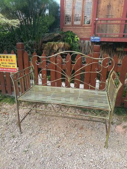 Foreign trade tail order clearance picking up leaks European backrest double chair outdoor courtyard leisure balcony bench park