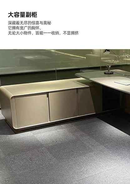 Elegant Light Luxury office desk Modern large high-end design executive desk Minimalist interior escritorio oficina furniture