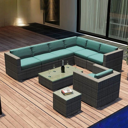 Outdoor courtyard, office building, reception area, sales center, round sofa, outdoor rattan chair, negotiation of large