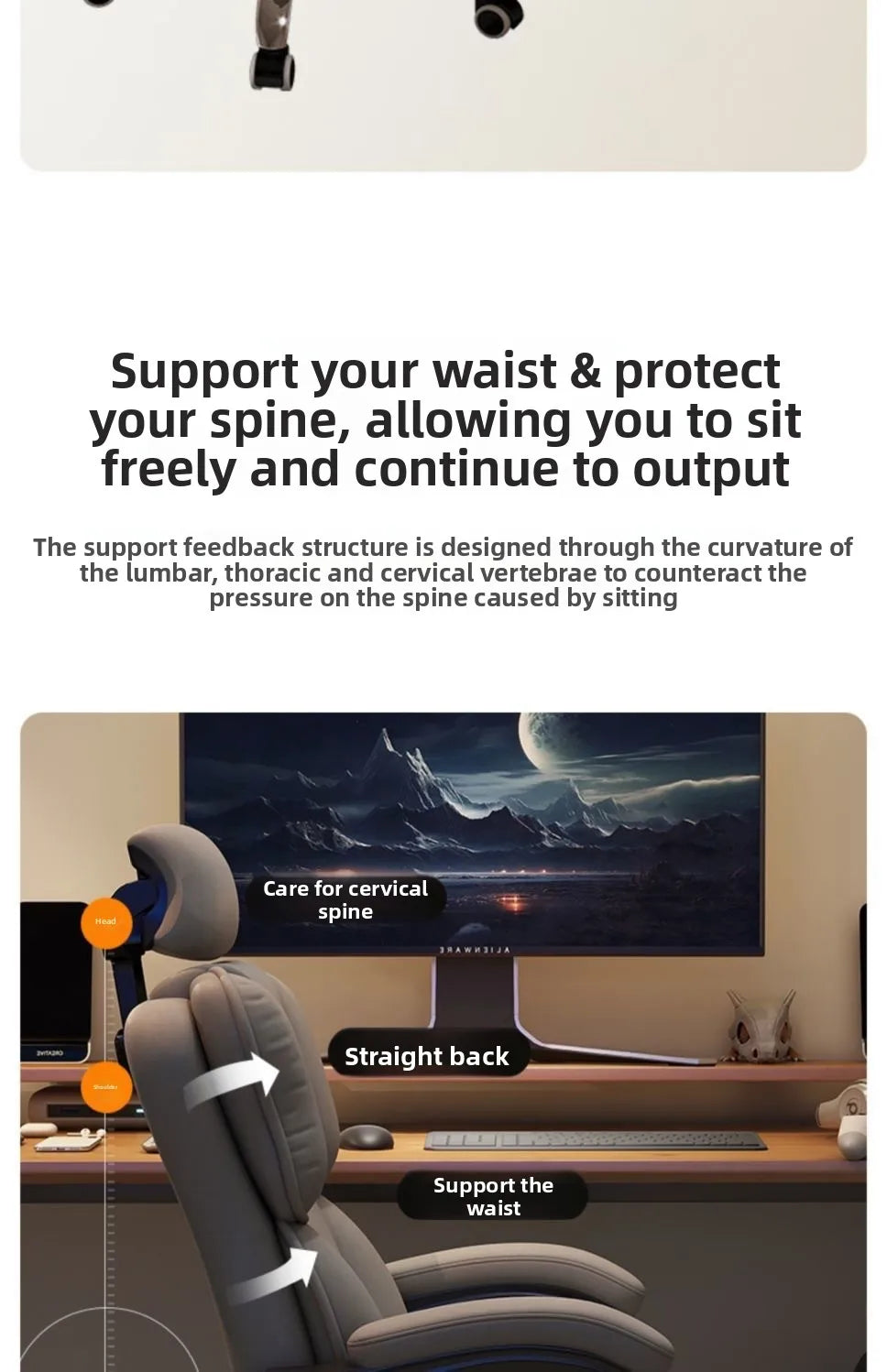 Ergonomic Computer Chair Gaming Office Chair Backrest Swivel Boss Seat Durable Desk Chair for Students Office Chair Furniture
