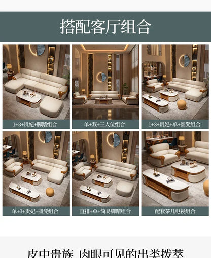 Luxury Modern Straight row sofa living room leather sofa set furniture room set sofas Designer Office couch set Canape Salon