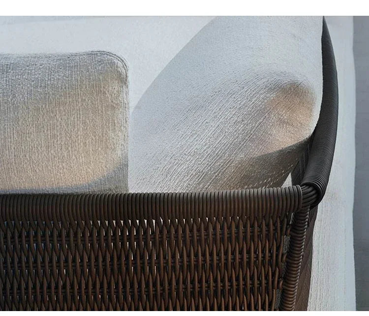 Solid Wood Rattan Sofa Home Leisure Patio Furniture B&B Villa Nordic Sofa Chair Combination Luxury Outdoor Garden Furniture Sets