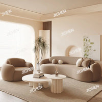 Curved Sofa Small Apartment Special-shaped Brown Bed And Breakfast Beauty Salon Clothing Store Office Rest Area Reception