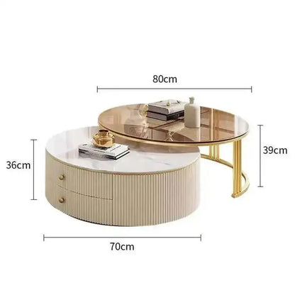 Effect Nordic Marble Luxury Side Coffee Tables Mesa Living Table Room Korea Glass Beautiful Cute De Centro De Sala Furniture