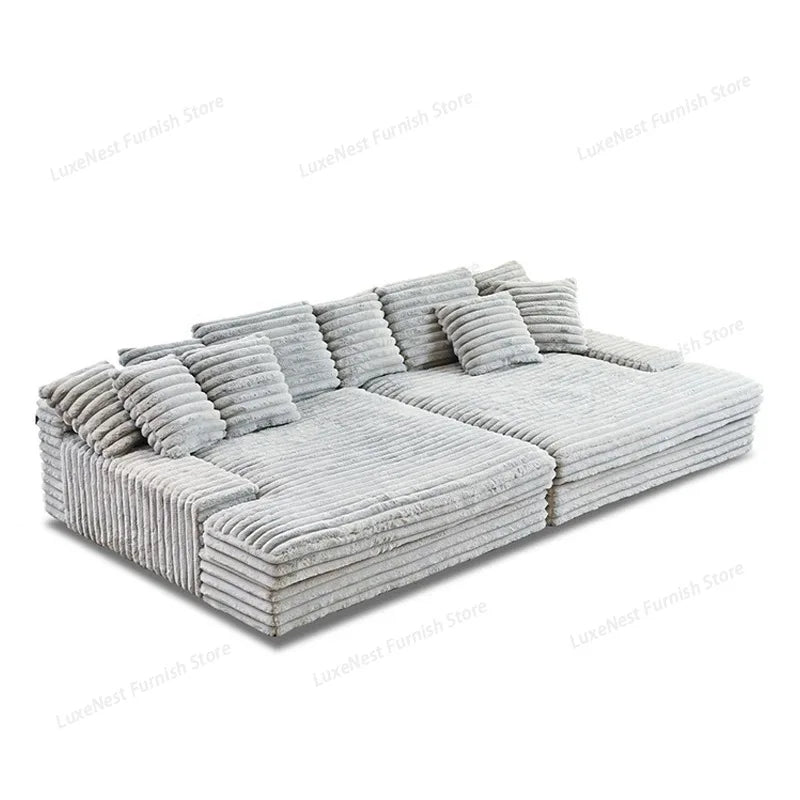 Modern Vacuum Compressed Sofa Plush Corduroy Sectional Sofa Living Room Bedroom Recliner Lazy Combination Sofa Bed Furniture