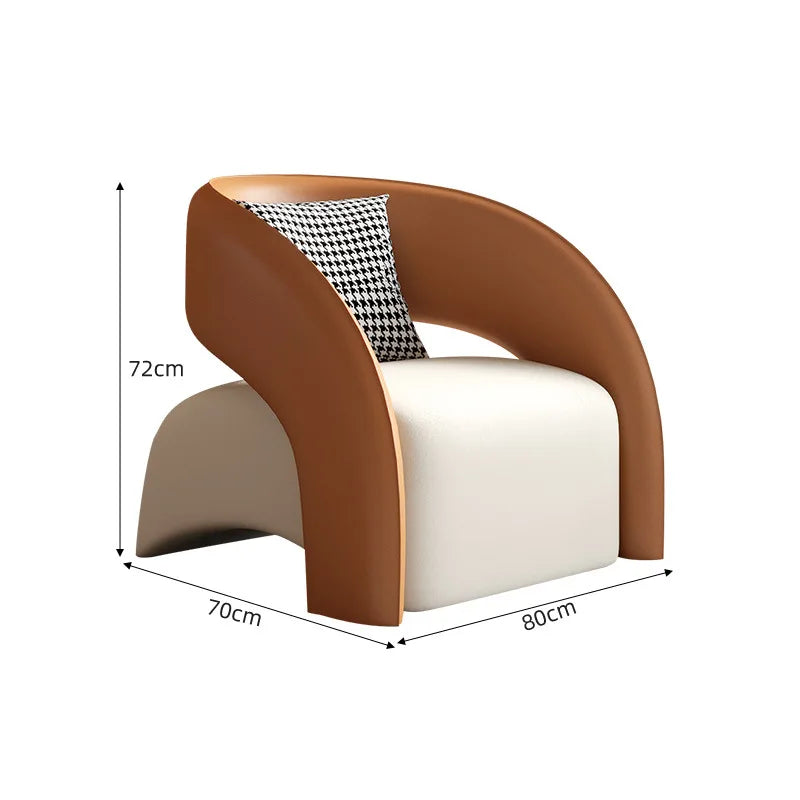 Italian light luxury leather sofa combination modern simple living room reception negotiation table and chair combination