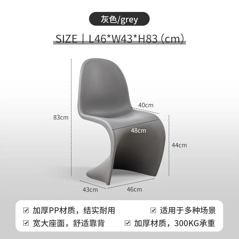 Transparent Plastic Dining Chair, Simple and Modern Home Chair, Backrest Chair, Vanity Stool