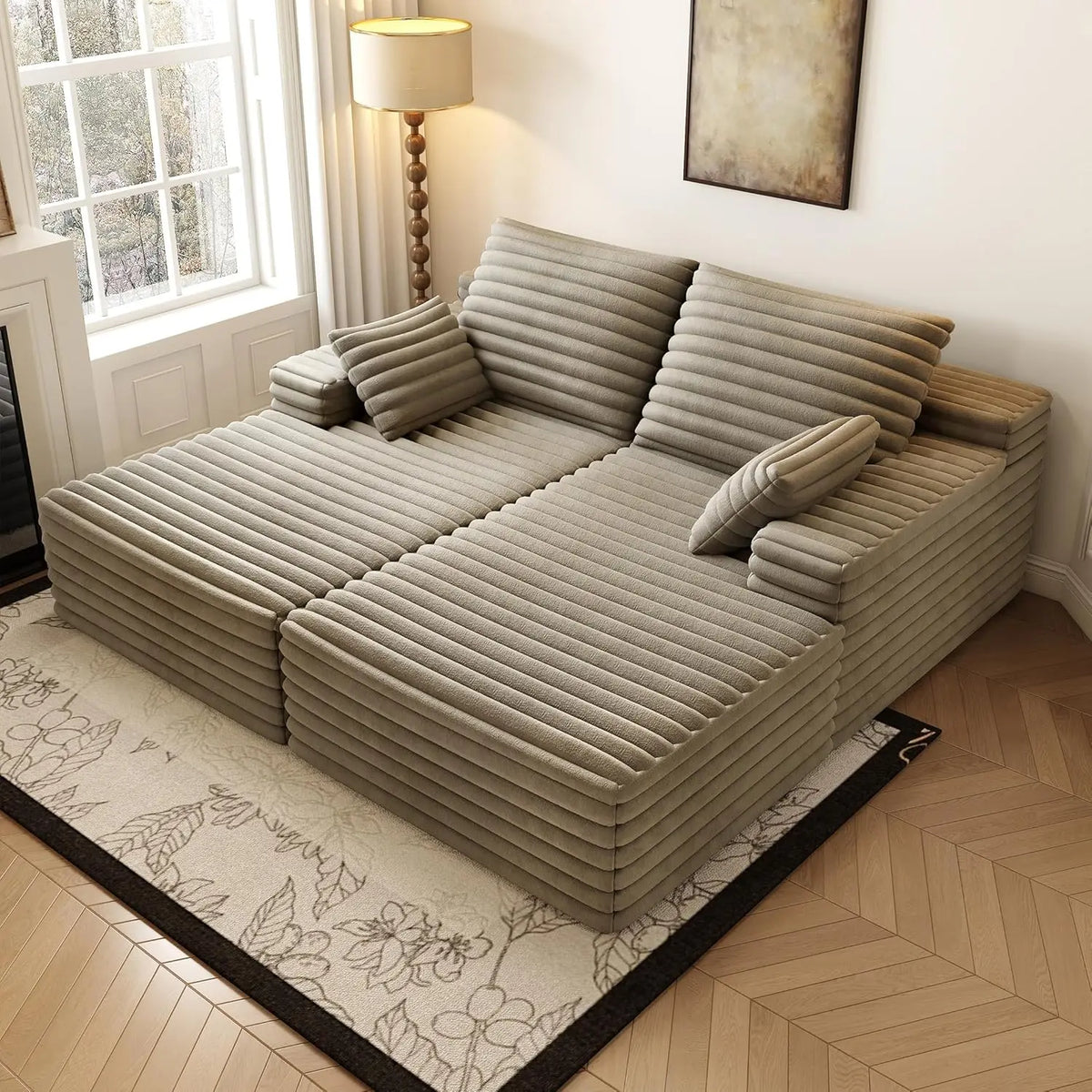 Cloud Plush Sofa Bed,Upholstered Boneless Cloud Sofa Deep Seat