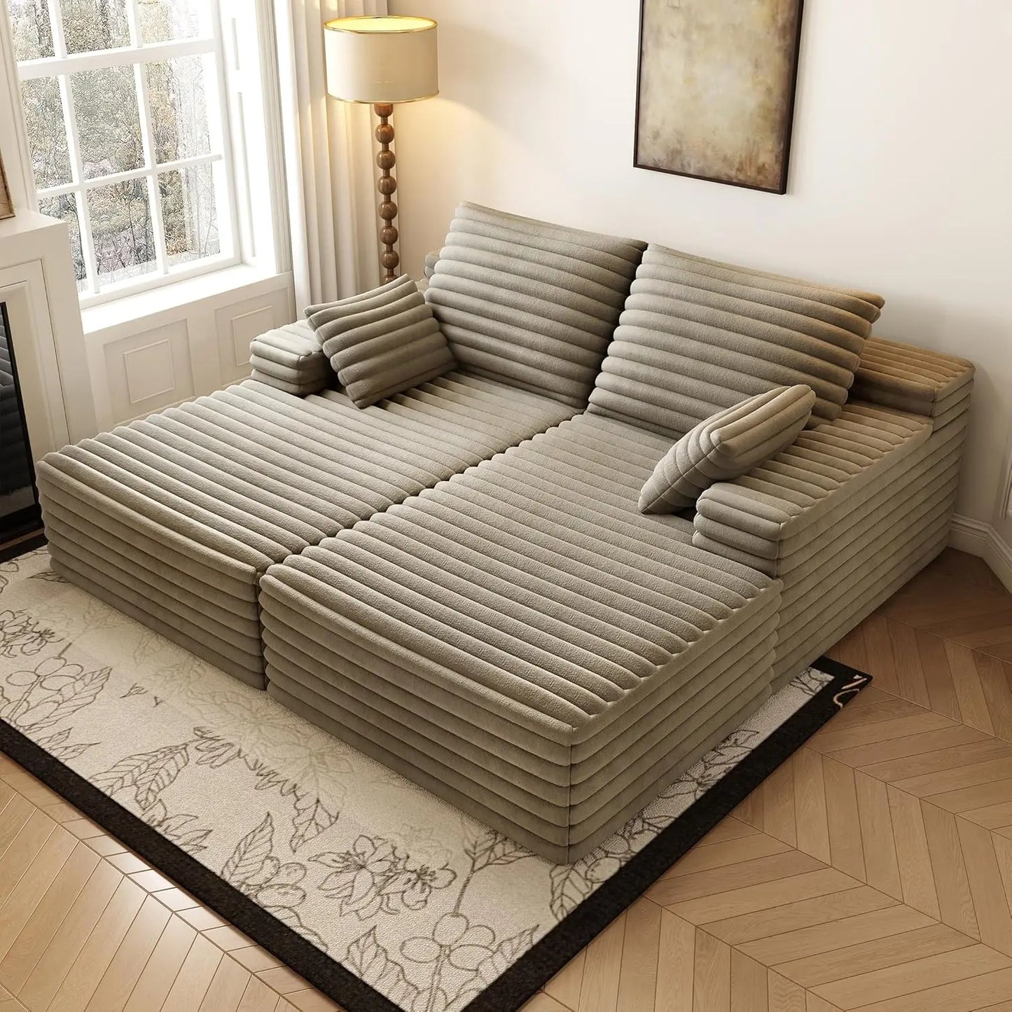 Cloud Plush Sofa Bed,Upholstered Boneless Cloud Sofa Deep Seat