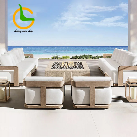 Teak Outdoor Furniture Hotel Luxury Outdoor Furniture Modular Cushion Couch Outdoor Lounge Patio Furniture Sofa Set