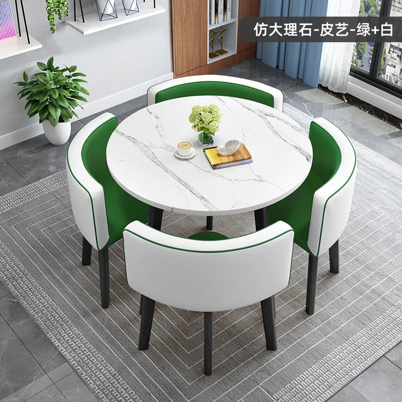 home dining table, Modern simple dining table, apartment rental room, leisure negotiation, reception table and chair combination