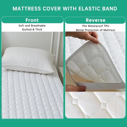 1PC Soft Fibre Waterproof Mattress Cover Thickened Breathable Diaper Proof Foldable Household