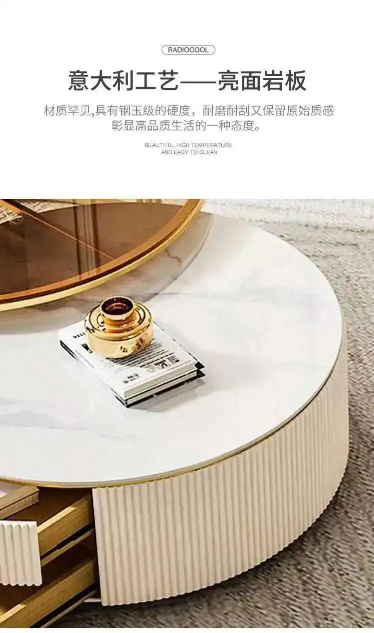 Effect Nordic Marble Luxury Side Coffee Tables Mesa Living Table Room Korea Glass Beautiful Cute De Centro De Sala Furniture