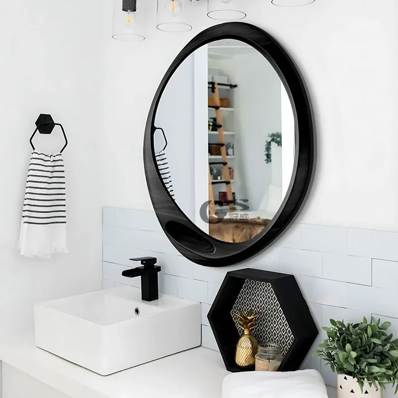 French retro bathroom mirror wall-mounted mirror American dressing table makeup mirror living room background wall decoration