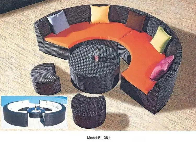 Living Room Combination Garden Sofas Courtyard Simple Lawn Coffee Table Garden Backrest Pe Rattan Furniture Sofá Jardín MHHYSF