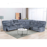 Recliner Sofa Set Hot Selling Modern Design Comfortable Leather Extendable Wood Frame Living Room Furniture Couch 7014