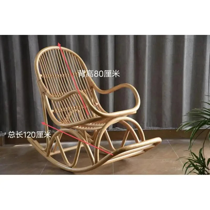 Rattan rocking chair leisure chair balcony non - heritage technology Tongxiang rattan chair