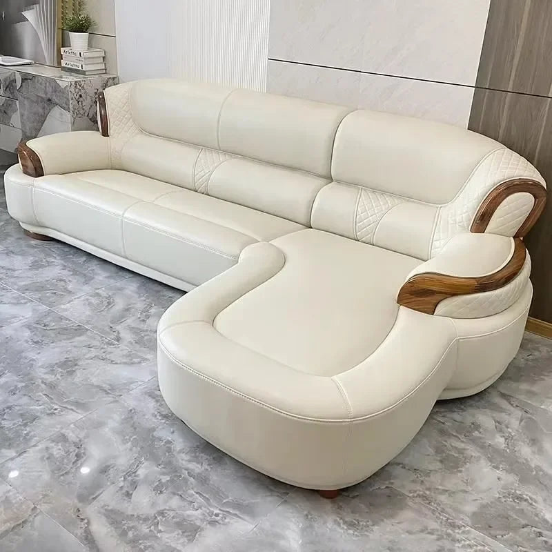 Light Sofa 1+2+3 Leather Sofa High-grade New Modern Senior Living Room New Chinese European American Sofa
