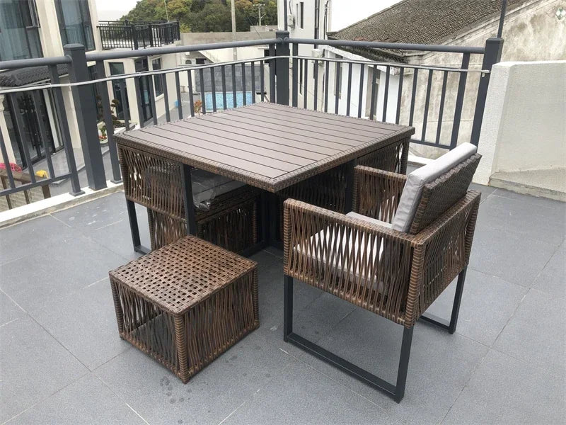 Terrace Garden Rattan Outdoor Chair Leisure Tea Table Patio Outdoor Furniture Set Outdoor Table and Chairs Garden Furniture Sets