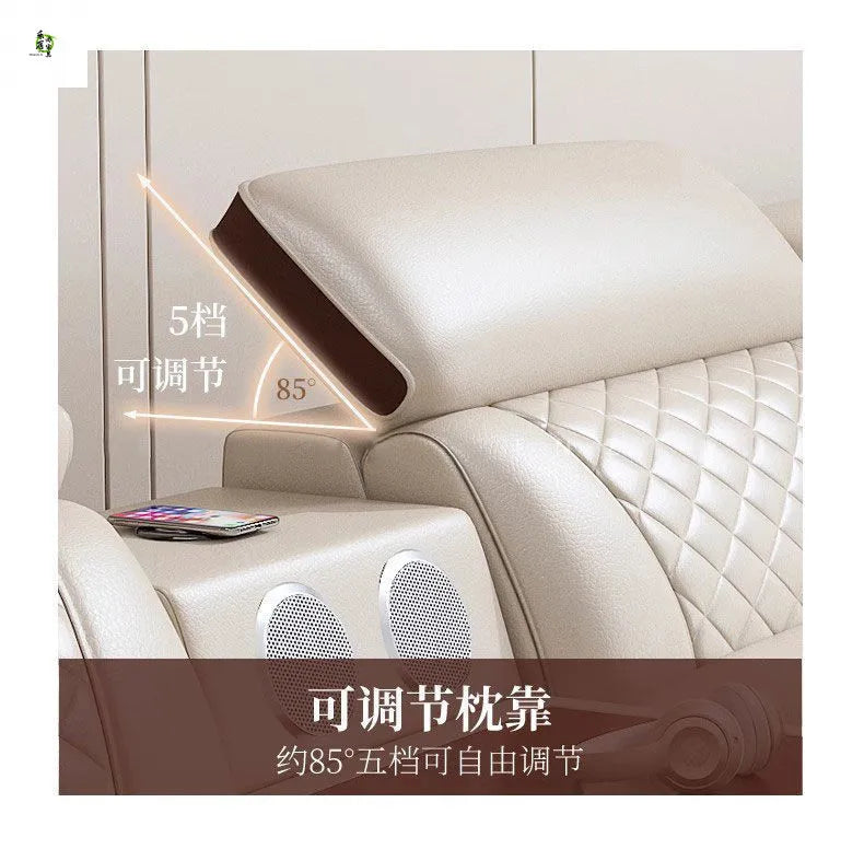 Modern simple leather sofa living room home light luxury sofa concubine combination