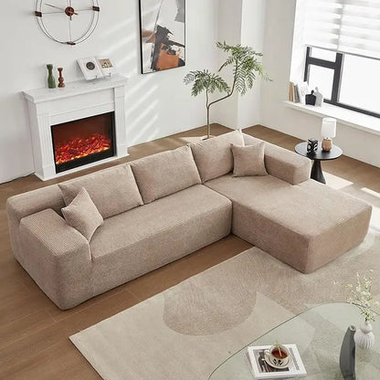 104" Comfy Upholstered Cloud Sectional | L-Shaped Modular Sofa Couch | Modern Minimalist, Deep Seat for Living Room