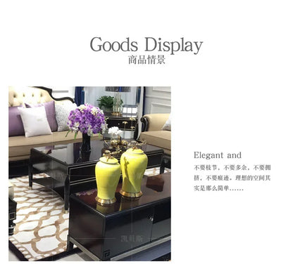 AR Light Luxury Post-modern Stainless Steel Rectangular Square Coffee Table Living Room TV Cabinet Combination Marble Furniture