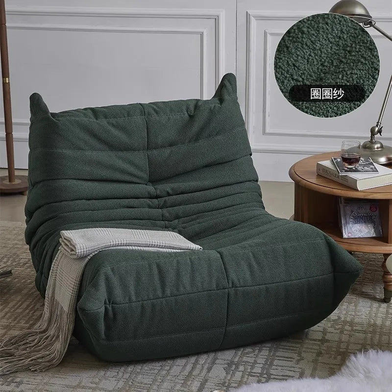 Caterpillar Togo Single Recliner Lazy Sofa Wabi-Sabi Style for Living Room Bedroom Balcony Leisure Reclining Sleep 78x103cm