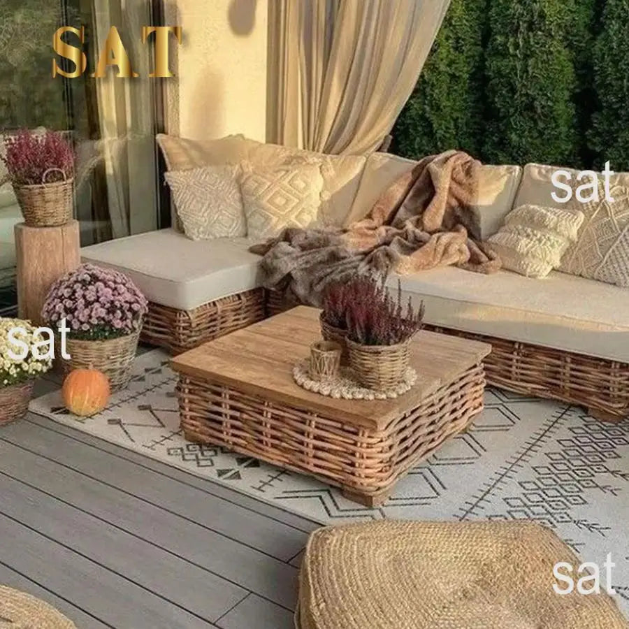 Outdoor sofa courtyard South East Asia wind B & B terrace Sun room Garden balcony Leisure area Sofa rattan furniture