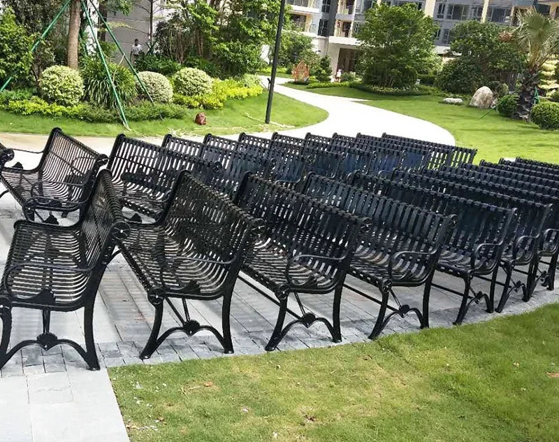 Luxury Park Metal Benches Seat Outdoor Garden Patio Cast Iron Benches
