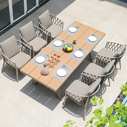 Factory Wholesale Good Quality Modern Wpc Patio Table And Chairs Set Talking Dining Furniture