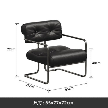 Style Sofa Chair Living Room Designer Simple Single Chair Hotel Club Bauhaus Negotiation Stainless Steel Chair