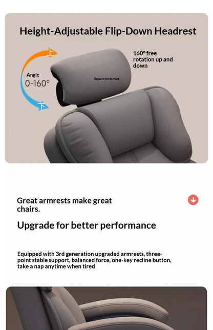 Ergonomic Office Chair Gaming Computer Desk Chair Adjustable Lumbar Swivel Headrest Breathable Mesh High Back Home Cadeira