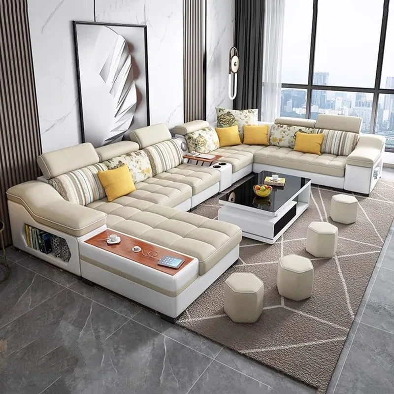 +··Creative Minimalist Living Room Sofas Lazy Nordic Leather Sofas Designer Living Room Sofas Lounge Koltuk Takımı Home Furnitur