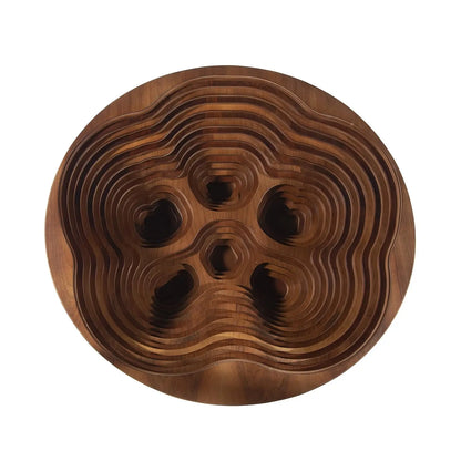 Table basse en bois en spirale avec plateau en verre, artisanale, moderne, pour salon, bureau, café, décoration, personnalisable