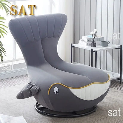 -Fabric Cartoon Seat Shark Transfer Chair Whale Sofa Recliner Single Lounge Children Kids Rocking Chair