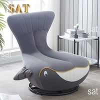 -Fabric Cartoon Seat Shark Transfer Chair Whale Sofa Recliner Single Lounge Children Kids Rocking Chair