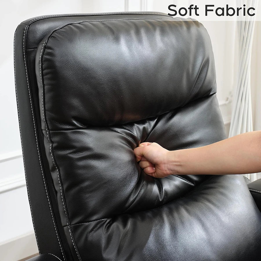 Power Recliner Chair With LED Light, USB Port, Cup Holder Tray Table Faux Leather Electric Reclining Chair Home Theater Seating