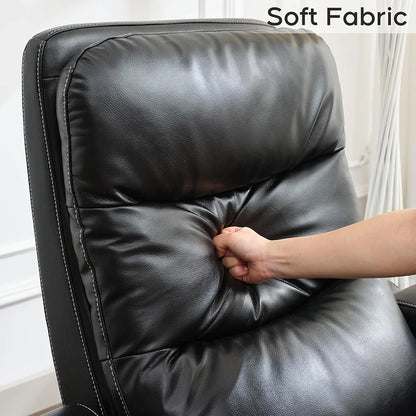 Power Recliner Chair With LED Light, USB Port, Cup Holder Tray Table Faux Leather Electric Reclining Chair Home Theater Seating