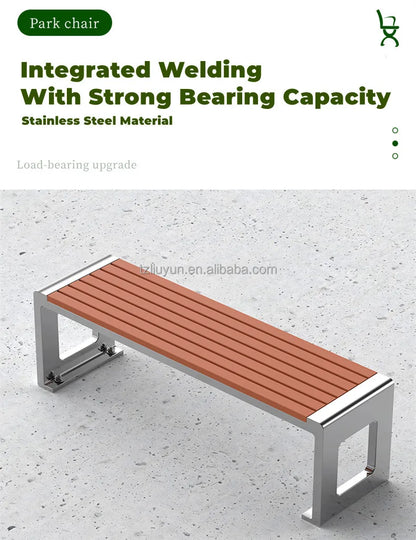 Banc en acier inoxydable au Design moderne, pour parcs de jardin de luxe en plein air et patios d'hôtel, sièges métalliques résistants au soleil et imperméables