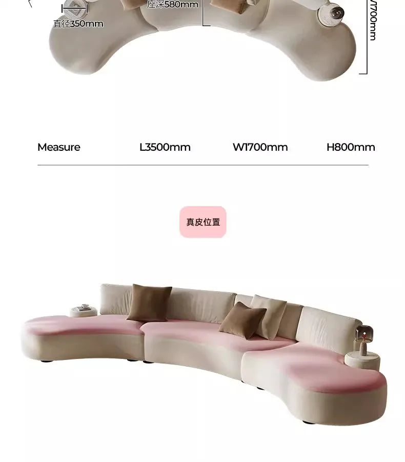 Italian minimalist special-shaped curved fabric sofa villa club small apartment living room home simple designer SOFA