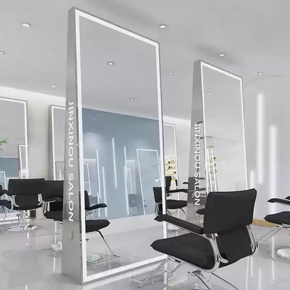 HJ Barber Shop Mirror Quick Cut Special Mirror Hair Salon Internet celebrity hair salon Full Lamp Mirror