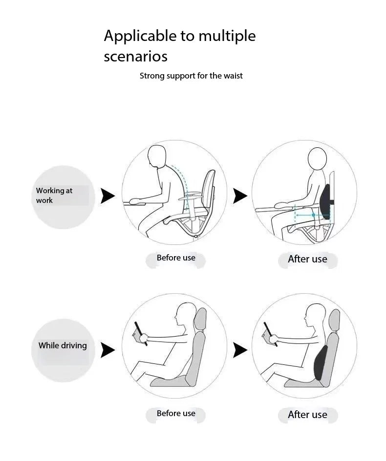 Car Neck Pillow Memory Foam Headrest Cushion Breathable Lumbar Back Support Pillow Relieve Fatigue for Car Seat Office Chair