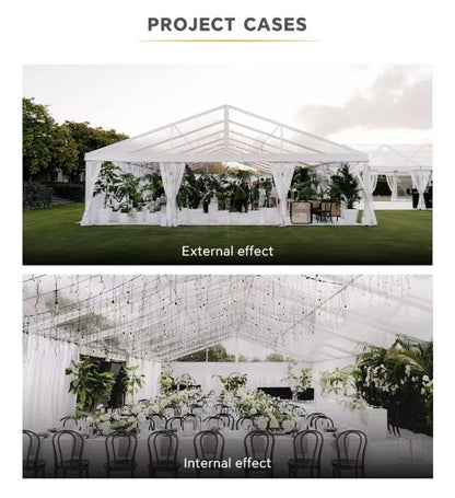 Aluminum White PVC Wedding Party Tent, Inner Ceiling Liner, Anniversary Outdoor Marquee for 500‑Person Banquet,Event Gathering