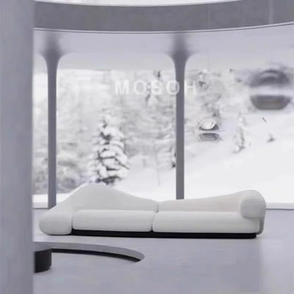 Simple modern special-shaped living room sofa Italian Baxtier designer high-end lamb wool fabric straight-row sofa