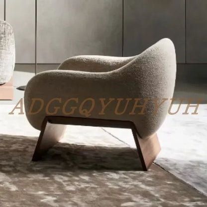 Medieval new single sofa chair designer living room hotel reception solid wood leisure chair