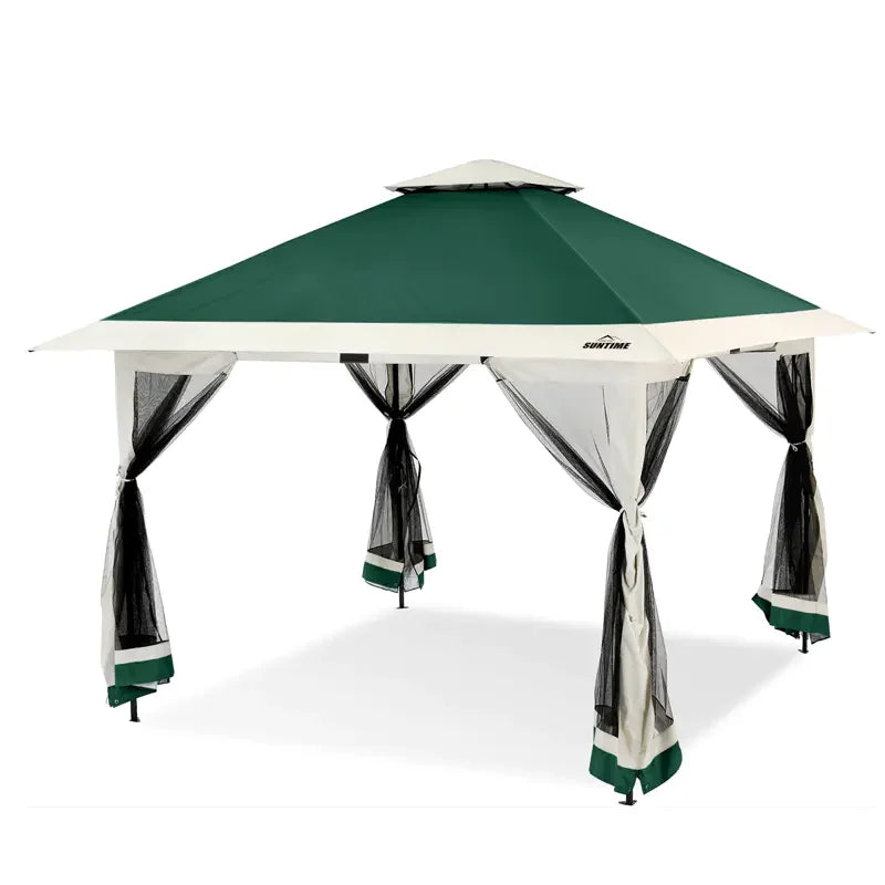 One-Push Instant Setup 13x13ft Pop Up Gazebo Tent with Mosquito Net, UPF 50+ Waterproof Canopy for Backyard,Camping, BBQs