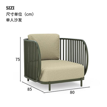 Outdoor sofa combination outdoor courtyard open-air villa living room hotel famous club rattan sofa