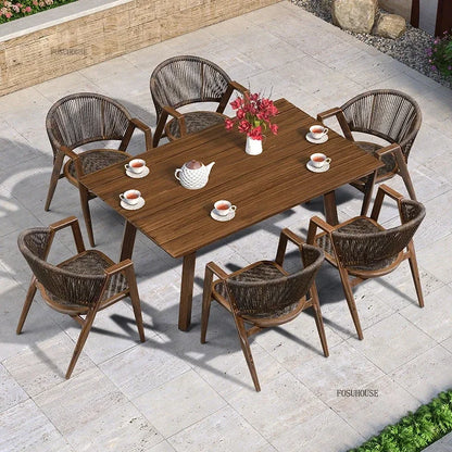 Waterproof and Sun-proof Garden Outdoor Chairs Leisure Outdoor Furniture Aluminum Alloy Chair Modern Patio Balcony Table Chairs